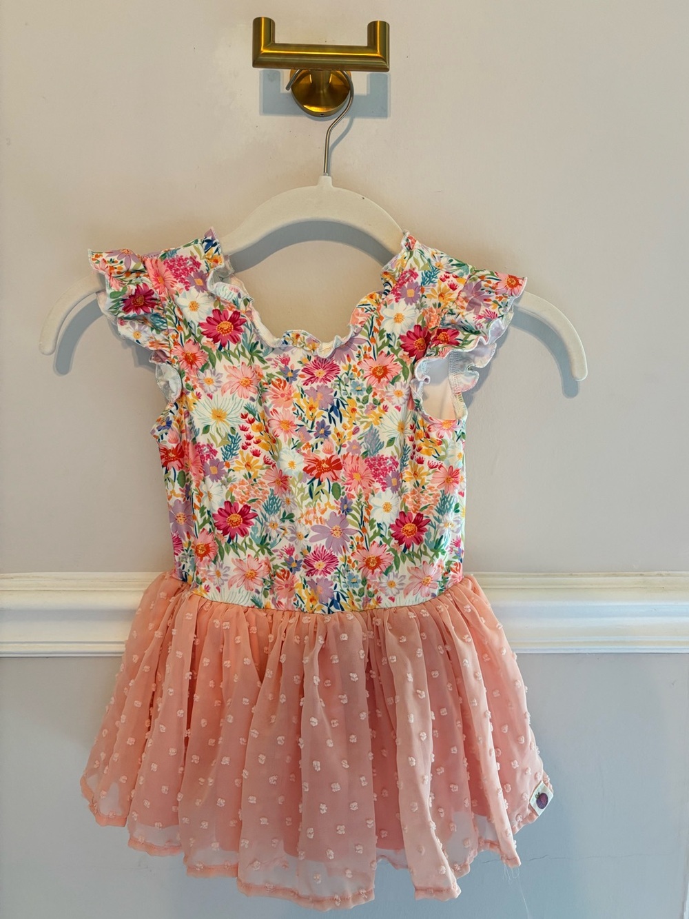 Cheeky Plum Peach Floral Tutu Leotard
